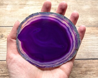 Purple Agate Slice - Geode Slab for Sale Craft Supply Mineral Specimen Rocks and Crystals Agate Art Home Decor