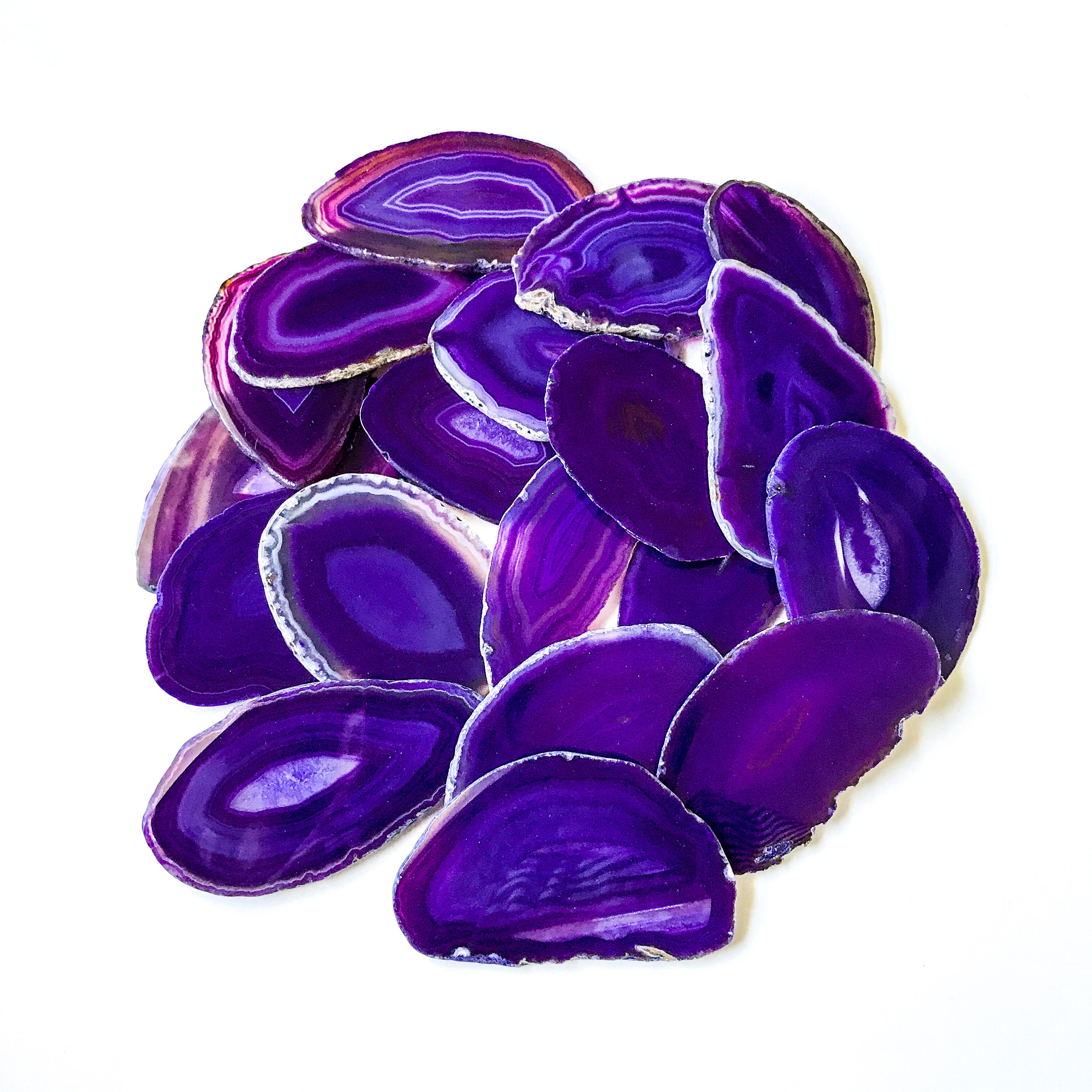 Purple Agate Place Cards 2.5"-3.5" Blank Geode Wedding Crys…