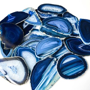 Blue Agate Place Cards Geode 2.53.5 Blank Wedding Crystals Placecards Bulk Slices Wholesale image 7