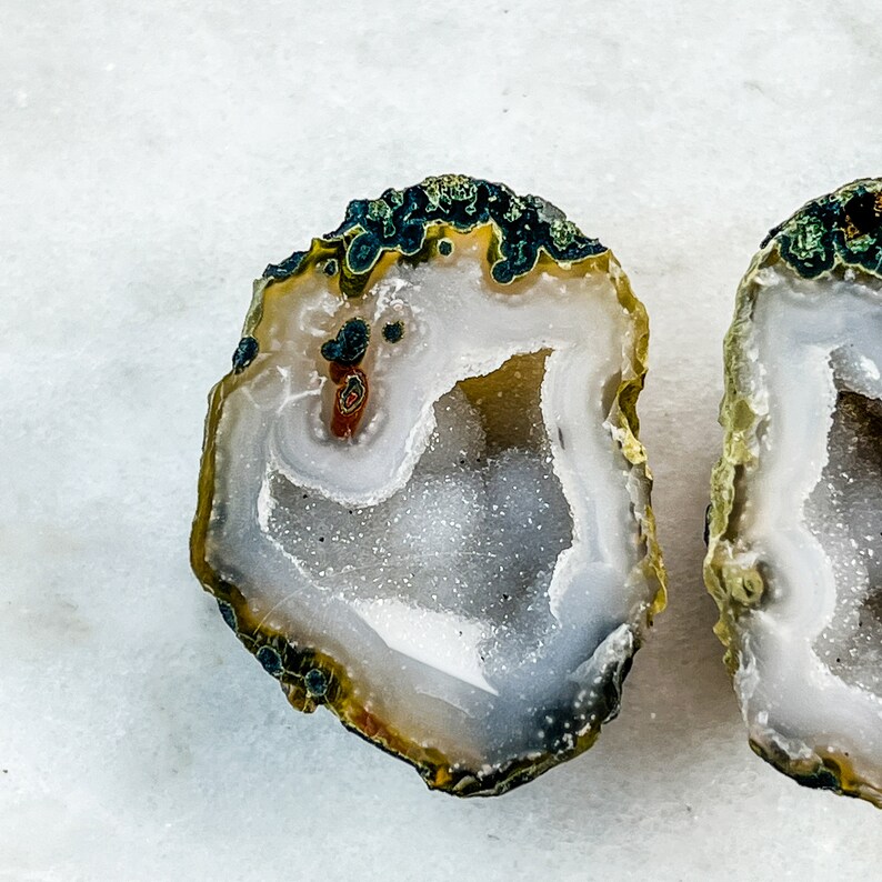 Tabasco Geode Pairs Mini Geode Tiny Colorful Crystals Etsy