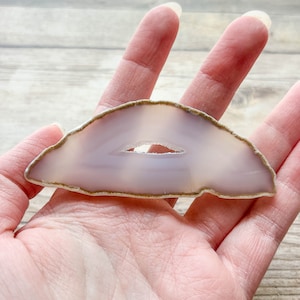 Natural Agate Slice - Natural Earth Tone Mineral Specimen Rocks and Crystals - Agate Slice Supply Natural Geode Slice