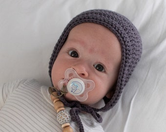 Newborn Boy Bonnet, Classic Baby Bonnet, Crochet Baby Boy Hat, Baby Boy Shower Gifts, Hospital Gift for Baby Boy, Gift for Baby Nephew