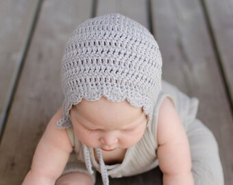 Baby Girl Bonnet, Crochet Newborn Bonnet, Heirloom Baby Bonnet, Classic Baby Bonnet, Baby Gift for New Mom, Baby Bonnet Knit, Crochet Bonnet