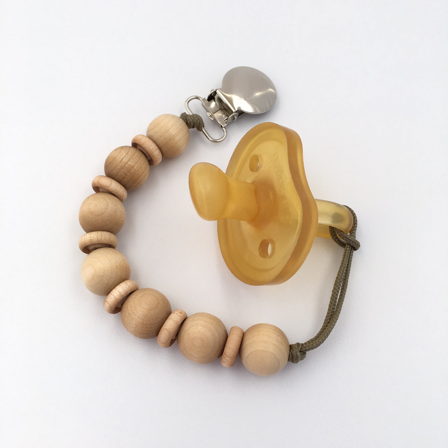 Wood Pacifier Clip Pacifier Clip Bead Pacifier Clip Etsy