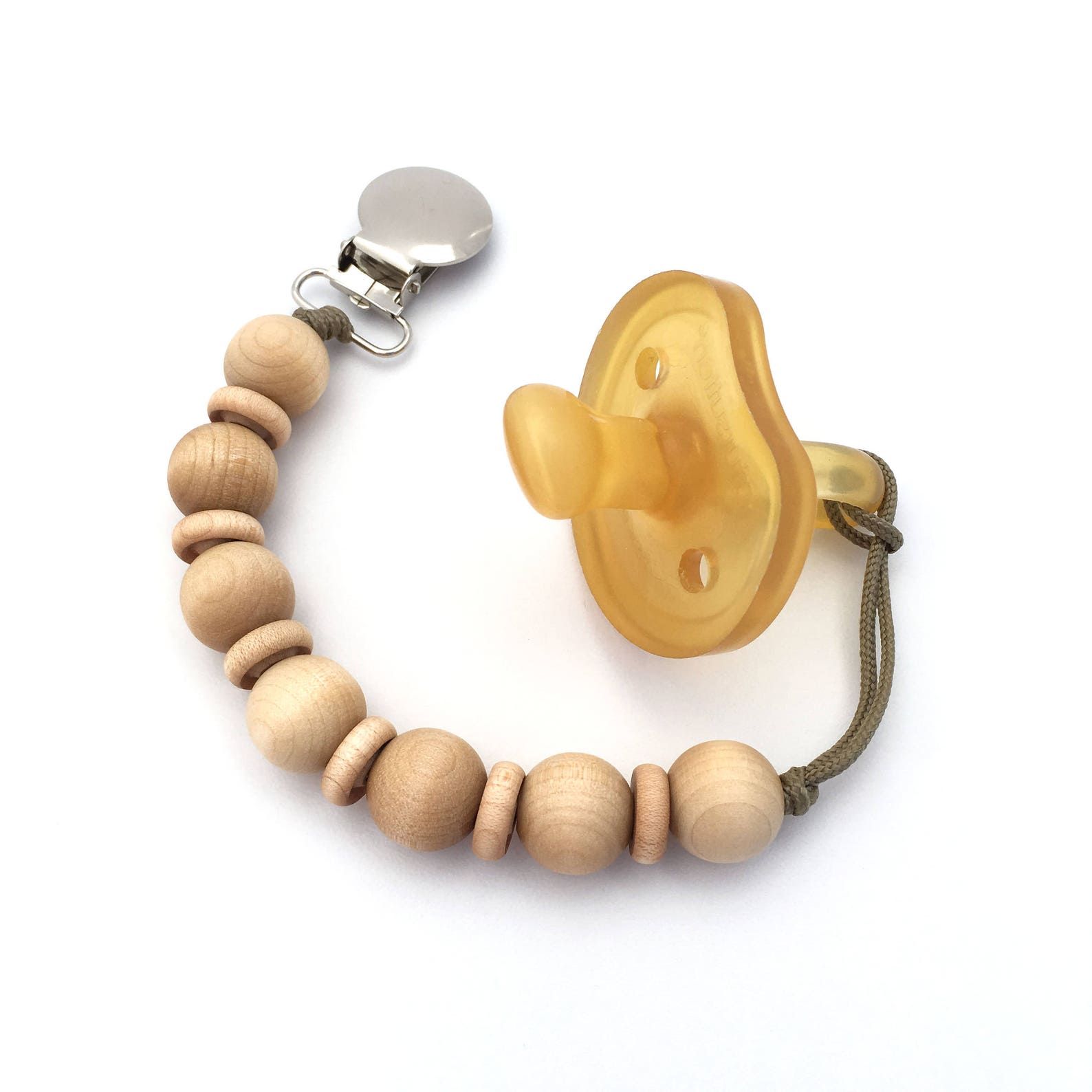 Wood Pacifier Clip Pacifier Clip Bead Pacifier Clip Etsy