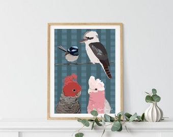 Australian birds art print