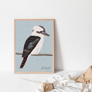 Kookaburra art print downloadable JPG