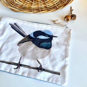 Blue wren zip case