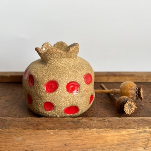 Small red raku bud vase