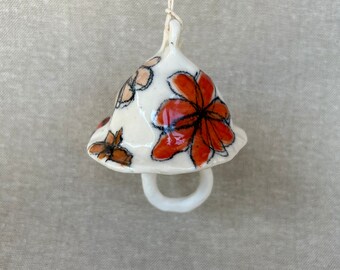 Floral porcelain bell