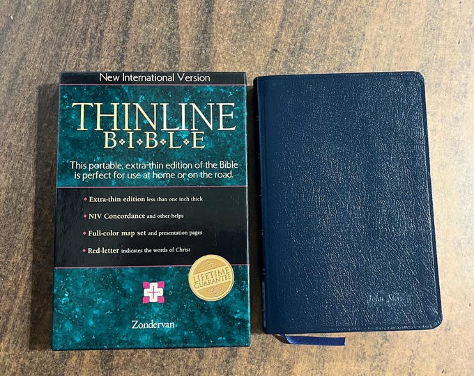 NIV 1984 Thinline Bible - Navy Bonded Leather - Printed in Belgium
