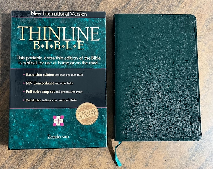 NIV 1984 Thinline Bible - Forest Green Bonded Leather 0310908556