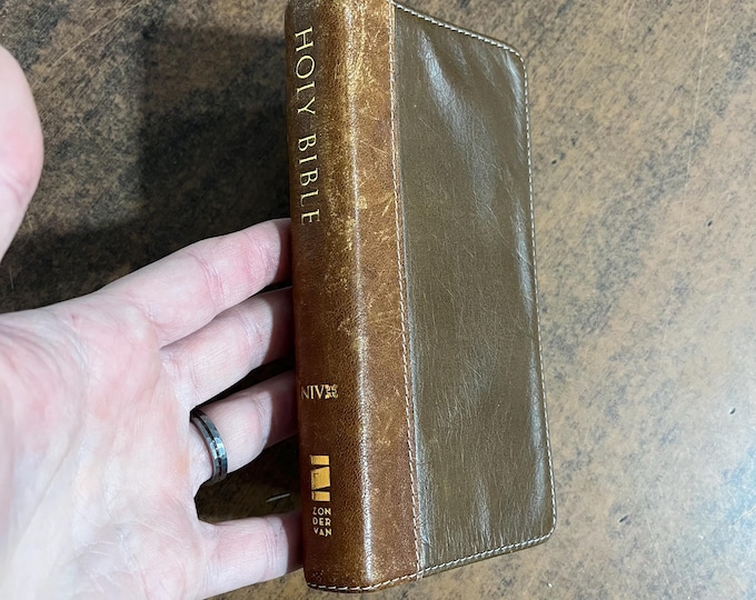 NIV 1984 Trimline Compact Bible - Sienna Brown Renaissance Fine Genuine Leather - Out of Print NIV