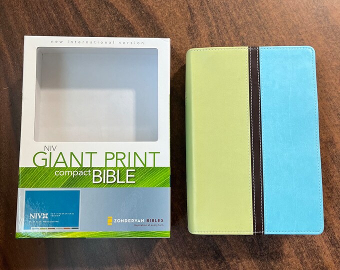 NIV 1984 Giant Print Compact Bible - Green / Turquoise DuoTone - Out of Print NIV New International Version, Single Column Text