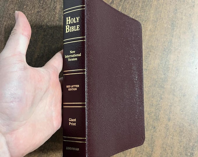 NIV 1984 Giant Print Reference Bible - Burgundy Bonded Leather - Out of Print NIV New International Version 84, printed in usa 0310908167