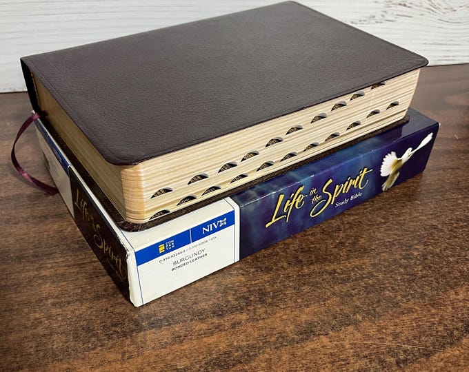 NIV 1984 Life in the Spirit Study Bible, Thumb Indexed - Burgundy Bonded Leather - (Formerly Title: Full Life Study Bible)