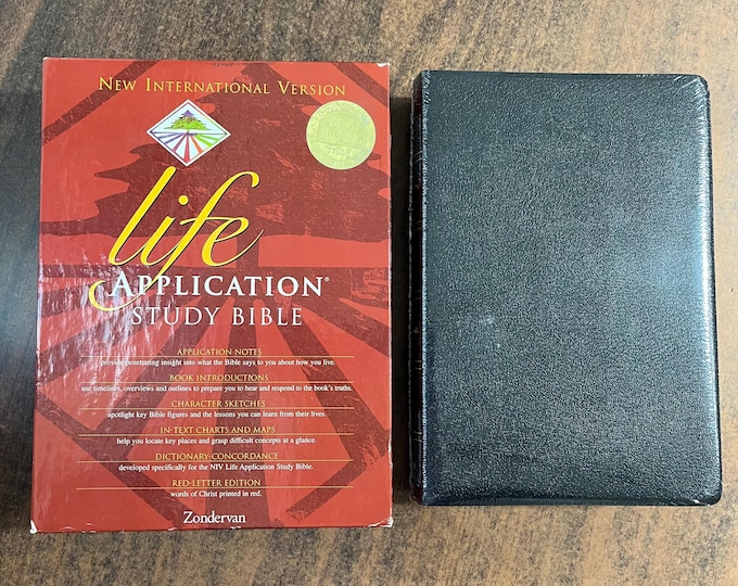 Sealed* NIV 1984 Life Application Study Bible - Black Top Grain Genuine Leather - Out of Print NIV 84