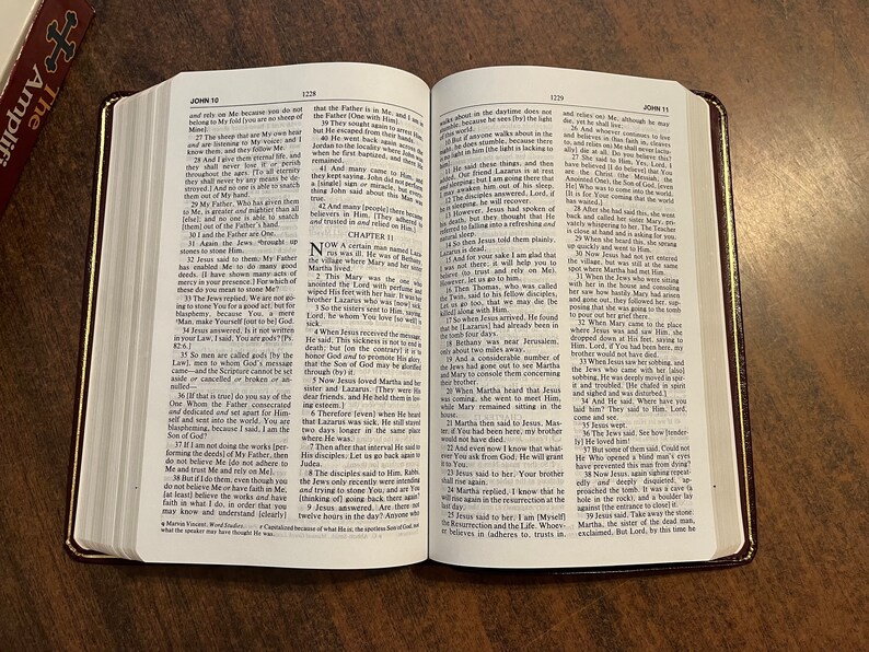 Amplified Classic 1987 Bible Burgundy Top Grain Genuine Leather Out of Print AMPC Etsy