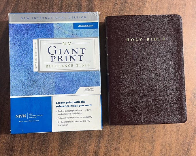 NIV 1984 Giant Print Reference Bible - Burgundy Bonded Leather - Out of Print NIV New International Version 84, printed in usa 0310908167