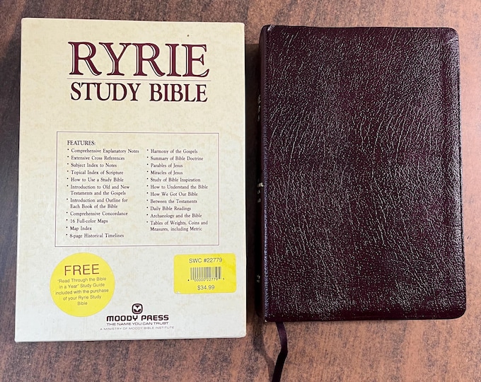 NIV 1984 Ryrie Study Bible - Burgundy Bonded Leather - Out of Print NIV