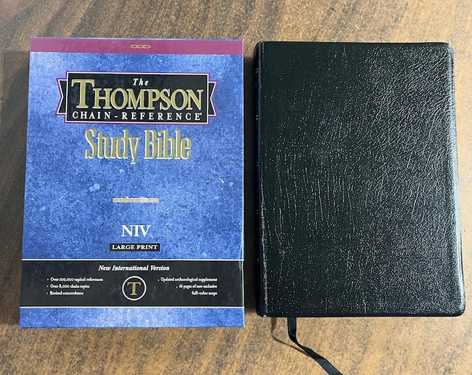 NIV 1984 Large Print Thompson Chain Reference Study Bible - Black Bonded Leather - Out of Print NIV