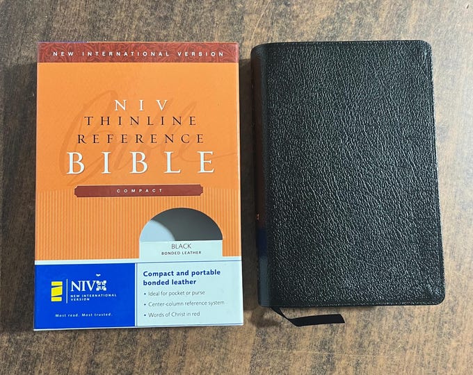 NIV 1984 Compact Thinline Reference Bible - Black Bonded Leather -Out of Print NIV Edition 2006, (Compact Size / Compact Ultrathin Size)