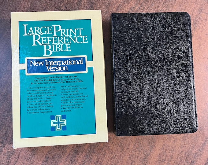 NIV 1984 Large Print Reference Bible - Black Bonded Leather - Out of Print NIV New International Version, printed in usa 0310905818