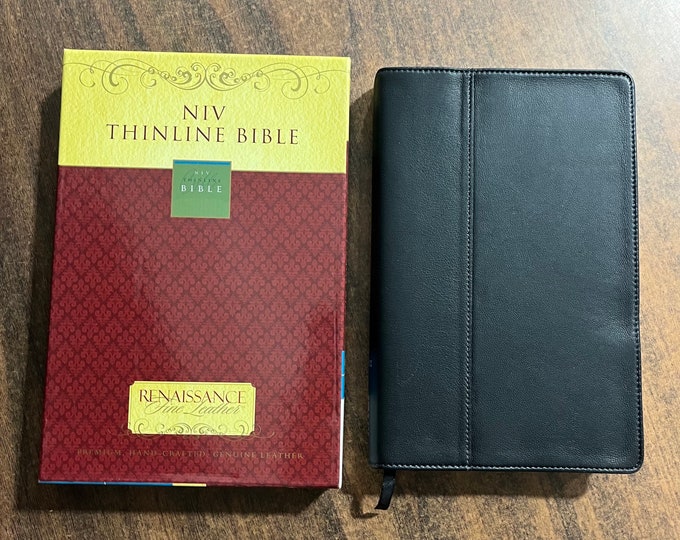 NIV 1984 Thinline Bible - Ebony Black Renaissance Genuine Leather - Out of print NIV, 2005, ISBN 9780310939825