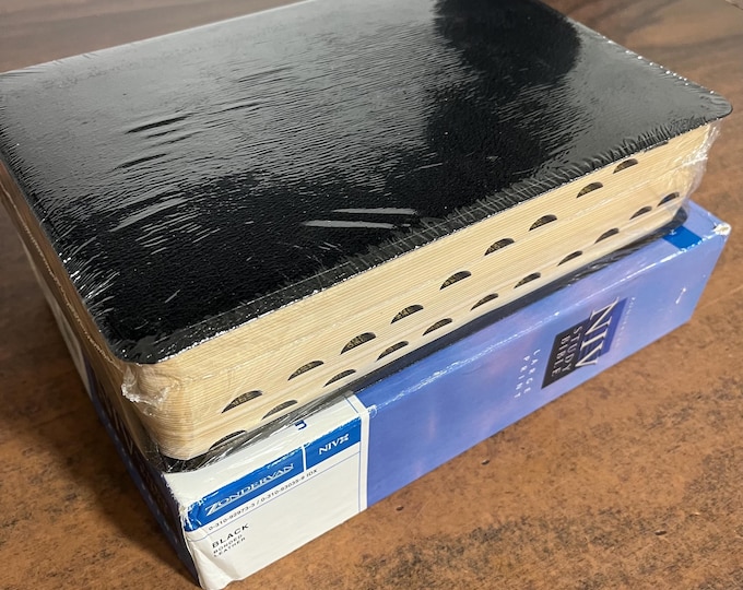 Sealed* NIV 1984 Large Print Study Bible Thumb Indexed - Black Bonded Leather - Out of Print NIV 84, 2002 study notes