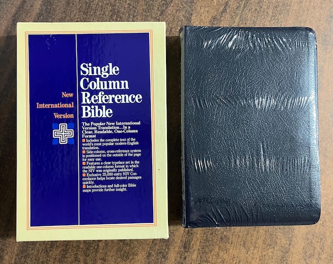 Sealed* NIV 1984 Single Column Reference Bible - Blue Bonded Leather - out of print NIV - ISBN 0310901170