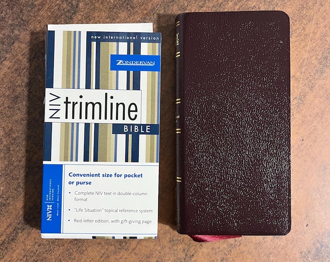 NIV 1984 Trimline Compact Bible - Burgundy Bonded Leather - Out of Print NIV