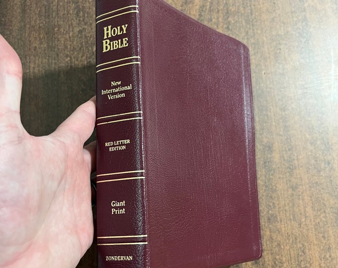 NIV 1984 Giant Print Reference Bible - Burgundy Bonded Leather - Out of Print NIV New International Version 84, printed in usa