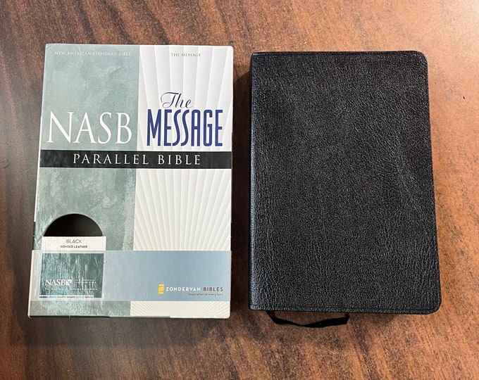 NASB 1995 / The Message 2002 Parallel Bible - Black Bonded Leather - out of print AMPC