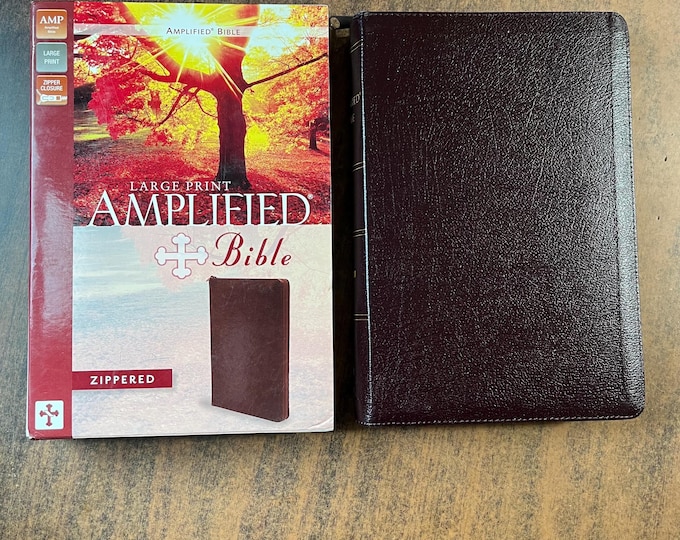 Amplified Classic 1987 Large Print Bible Zippered Edition - Burgundy Bonded Leather - out of print AMPC