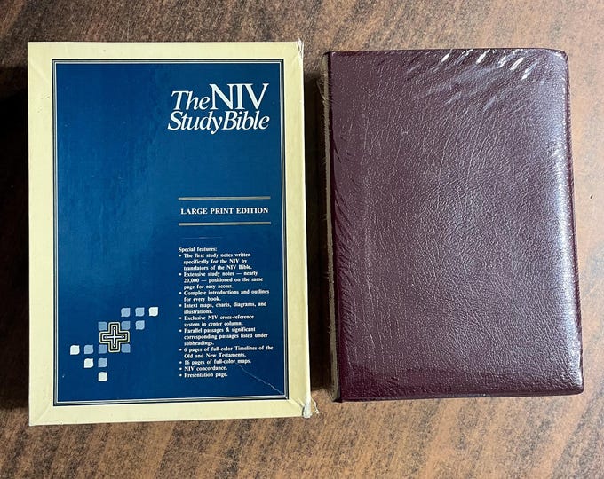 Sealed* NIV 1984 Large Print Study Bible - Burgundy Bonded Leather - Out of Print NIV 84, 1985 study notes