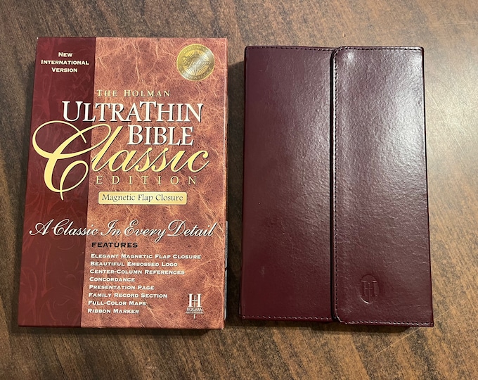 NIV 1984 Ultrathin Bible with Magnetic Flap - Burgundy Bonded Leather - out of print NIV (Thinline Size)