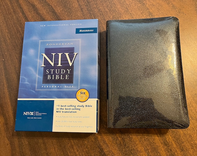 NIV 1984 Study Bible Personal Size - Black Bonded Leather - Out of Print NIV, Still Factory Sealed