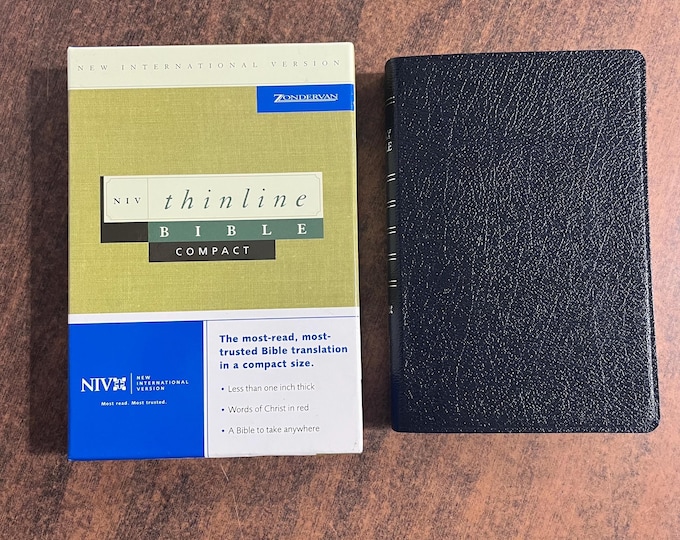 NIV 1984 Compact Thinline Bible - Navy Blue Bonded Leather -Out of Print NIV Edition 2002, (Compact Ultrathin Size) 0310921910