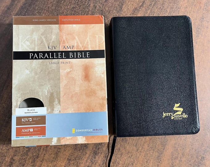 Amplified Classic 1987 / KJV Parallel Large Print Bible - Black Bonded Leather - out of print AMPC
