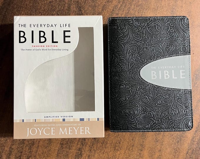 Amplified Classic 1987 Everyday Life Bible - Pewter Bonded Leather - out of print AMPC - Joyce Meyer Study Bible