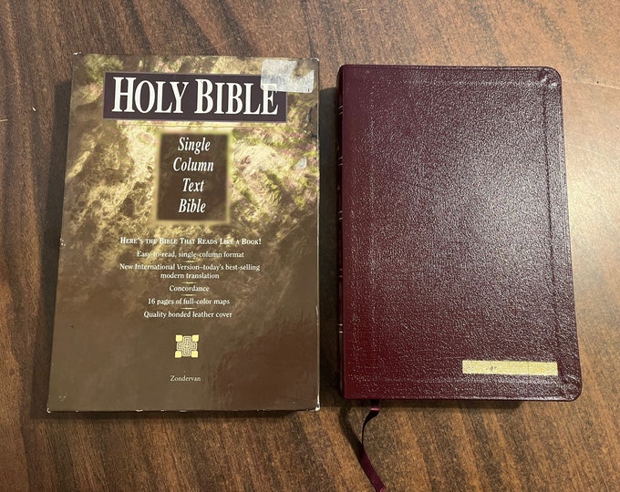 NIV 1984 Single Column Bible - Burgundy Bonded Leather - out of print NIV
