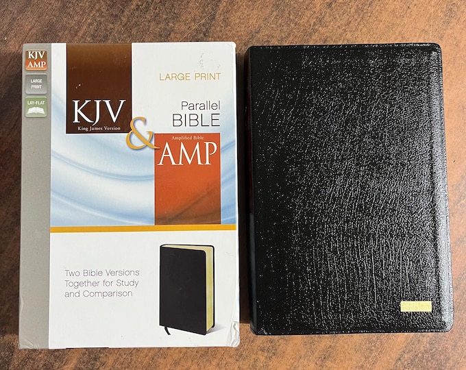 Amplified Classic 1987 / KJV Parallel Large Print Bible - Black Bonded Leather - out of print AMPC 9780310443353