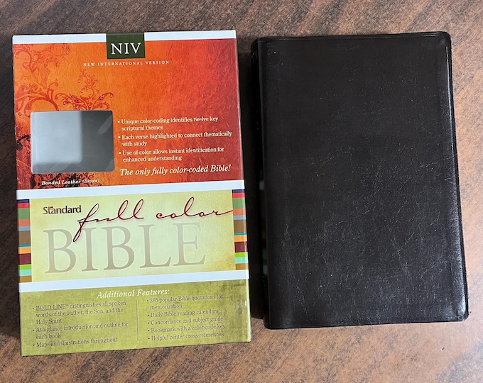 NIV 1984 Full Color Bible (Rainbow Study) Bible - Brown Bonded Leather - Out of Print NIV