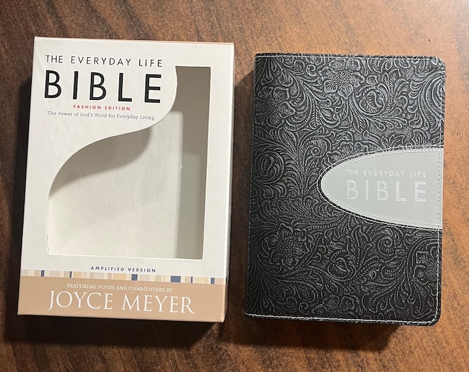 Amplified Classic 1987 Everyday Life Bible - Pewter Bonded Leather - out of print AMPC - Joyce Meyer Study Bible