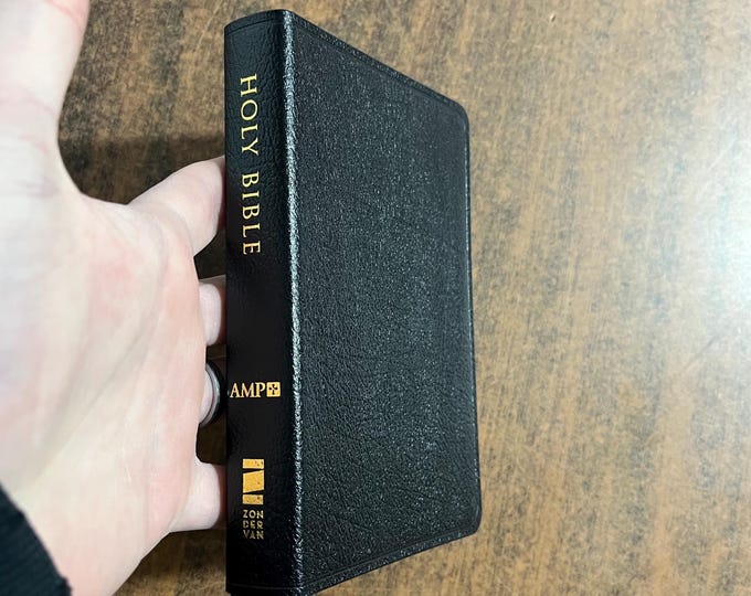 Amplified Classic 1987 Bible, Compact Thinline Size - Black Bonded Leather - out of print AMPC