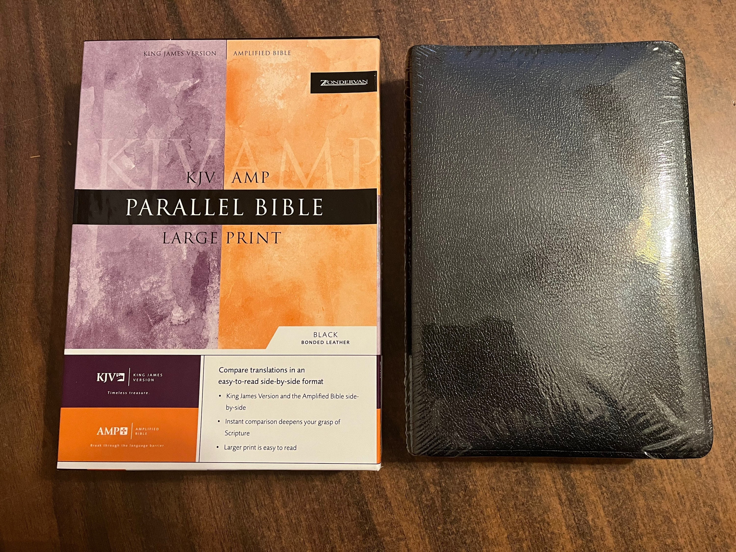 Amplified Classic 1987 KJV Parallel Large Print Bible Black Bonded 