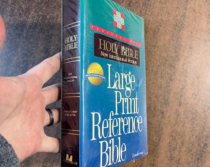 NIV 1984 Large Print Reference Bible - Burgundy LeatherLook - Out of Print NIV New International Version