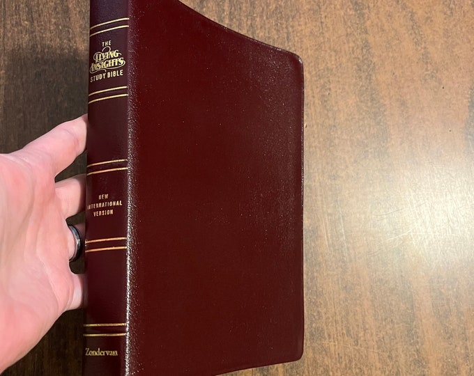 NIV 1984 Living Insights Study Bible by Charles Swindoll - Top Grain Genuine Leather - Out of Print NIV