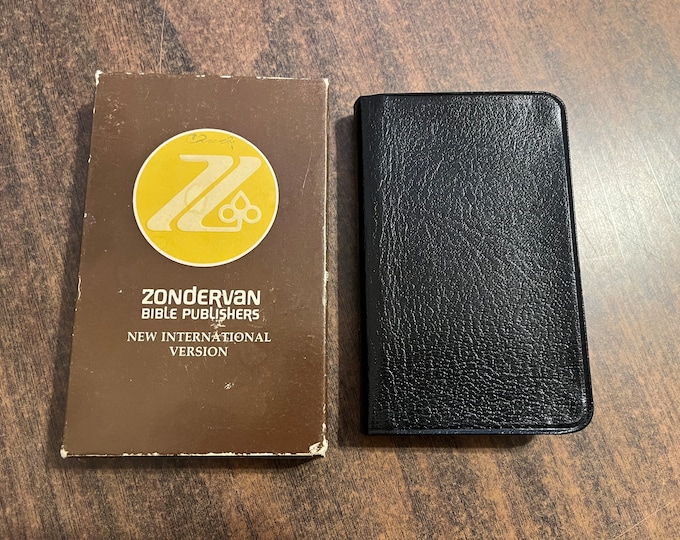 NIV 1973 (Pre 1984) Tiny New Testament Bible - Black Calfskin Genuine Leather - Out of Print NIV