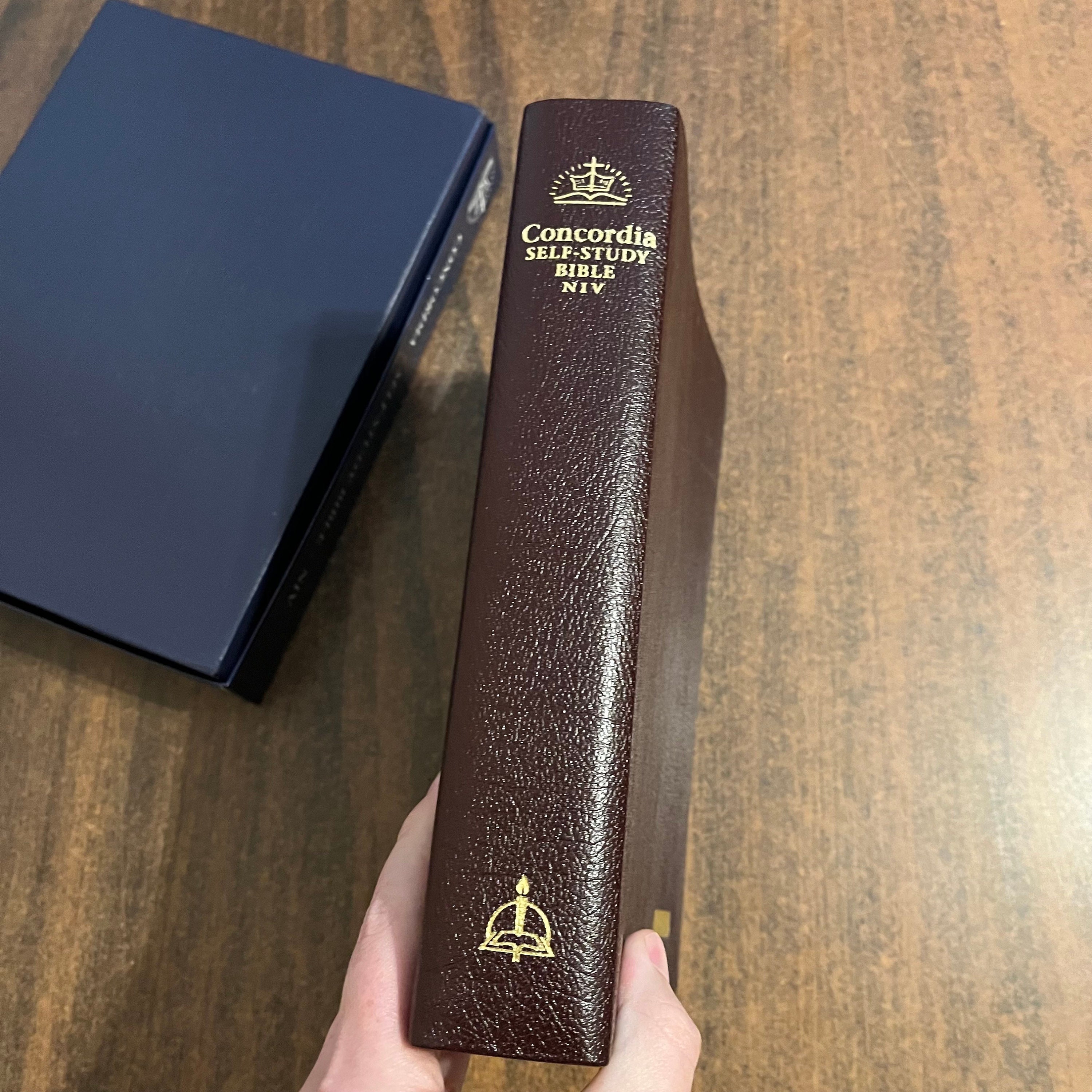 NIV 1984 Concordia Self Study Bible Burgundy Bonded Leather Out Of Niv 1984 concordia self study bible burgundy bonded leather out of